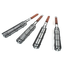 Cestino e spiedini in acciaio inox per grigliare verdure e gamberi – Cestino per spiedini da barbecue, compatibile con griglie standard