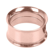 1Pc Ear Expander Solid Color Skin-friendly Stainless Steel Double Flared Ear Gauges for Men Women Rose Gold 5mm