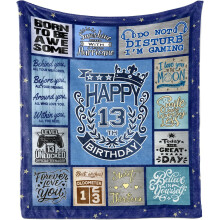 13th Birthday Throw Blanket Gift for Boys & Girls – 30"x40", Compatible with Teens