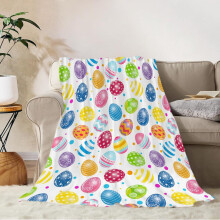 Easter Blanket Easter Eggs Easter Decorations for Home Throw Blankets Soft Jacquard Knitted Throw Blanket for Ki-ds Adults 40"x50"