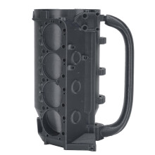 Engine Block Can Mug – ABS Insulated 12oz Coffee & Tea Cup for Car Enthusiasts, Black & Grey
