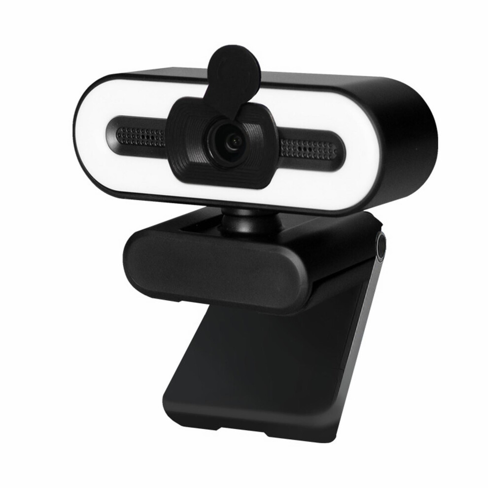 1080P Webcam With Ring & Mic, Usb Streaming Camera For Pc/Mac, Compatible With Zoom/Skype/Teams/Twitch, Includes Privacy Cover & Tripod Light 9479868008212