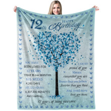 12th Birthday Gifts Blanket for Her 12 Year Old Girl Birthday Gifts Ideas from Parents Grandparents Sister for Teen Girl 50x60in