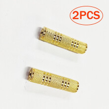2 adaptadores de audio estéreo auxiliares hembra a hembra F/F de 3,5 mm (1/8") chapados en oro (EE. UU.)