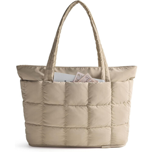 Επεκτεινόμενη τσάντα Tote Puffer για γυναίκες, καπιτονέ τσάντα εργασίας 3 σε 1, τσάντα