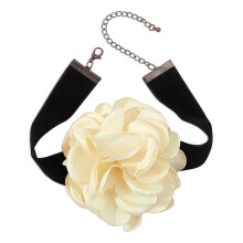 Romantische Choker-Halskette mit großer Rose aus weichem schwarzem Samt – Party-Halskette für Damen, modisches Statement-Schmuckstück