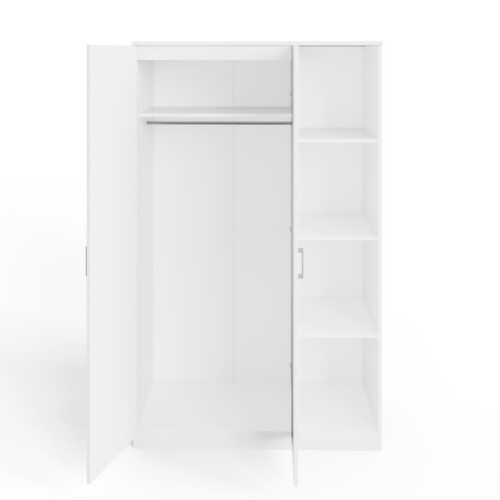 BAILEY 2 DOOR 4 SHELF WARDROBE WHITE 2
