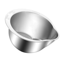 Küchensieb zum Waschen von Reis, Abseihen von Gemüse-Silber 2