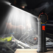 Akumulatorowa lampa robocza LED z magnetyczną podstawą, głowica obrotowa 360, 4 tryby – przenośna lampa inspekcyjna, prezent narzędziowy dla