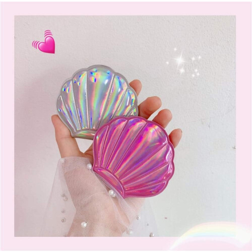 Λαμπερή ομορφιά, συμπαγής καθρέφτης διπλής όψης, σχεδιασμός κελύφους λέιζερ για 1
