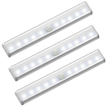 3 Pack LED Cabinet Lights with Motion Sensor, 10pcs Wireless LED Spot Lights, LED Cabinet Lights, Battery Powered LED Lighting with Magnetic Strips, N