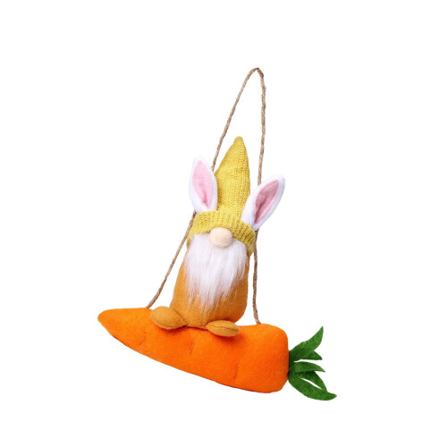 Plush Hare Carrot Doll Easter Hanging Ornament For-Yellow