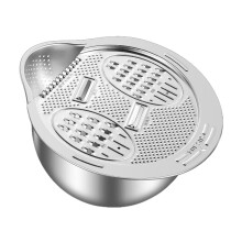 Steel Rice Strainer Bowl with Grater For Homes Kitchen-Silver 1
