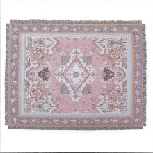 1 Pice 160x130cm Couverture Plaid Modle rose Tricote Dcore avec des Franges Bohme Simple Doux Confortable Protger Contre Le Froid pour Canap Sofa