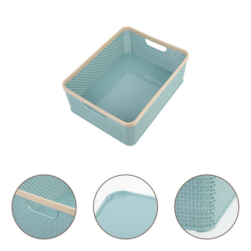 Stackable Storage Baskets Blue Plastic 1pack Bathroom Use 1