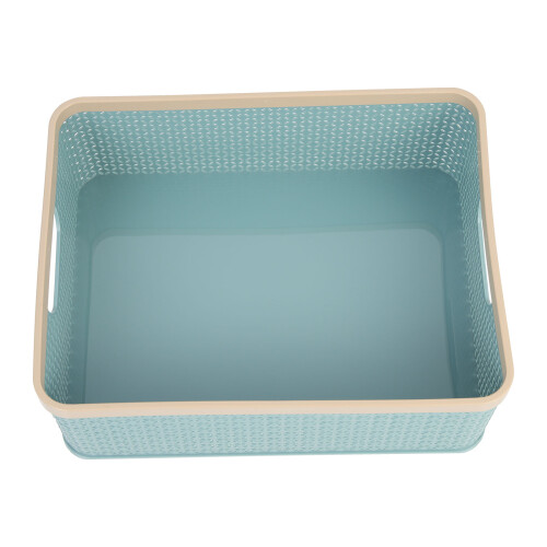 Stackable Storage Baskets Blue Plastic 1pack Bathroom Use 2