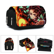 Large Capacity Canvas Zipper Pencil Box, 20*10*7.5cm, Cartoon Design