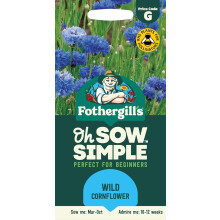 Fothergill's Oh Sow Simple, Wildflower Cornflower Flower Seeds, Sow: Mar-Oct, Mixed Colors