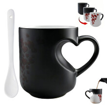 Temperaturempfindliche Keramiktasse, 325 ml, mit herzförmigem