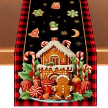 Rvsticty Table Runner - 13x72'' Red Holiday Polyester Tablecloth for 4-6 People - Machine Washable - Perfect for Daily Use and Themed Parties