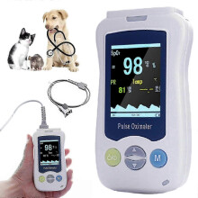 Veterinary Pulse Oximeter for Dogs & Cats with Ear/Tongue Sensor, 2.4" LCD Display, Pet Oxygen Monitor