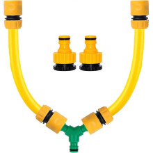 Mixer Tap Hose Connector, Easily Mix Hot & Cold Water, Hose End Quick Connector, 2 in1 Threaded Tap Connector, Y Splitter Connector, Outdoor Tap Hose
