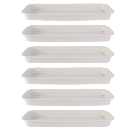 6Pcs Rectangular Plant Pot Plates Lightweight Gardening Water Trays 2