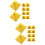 20Pcs Durable Golden Plastic Mini Flag Holders for Desk Table Use 9