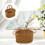 Durable Light Brown Handwoven PP Woven Picnic Basket with Handle 4