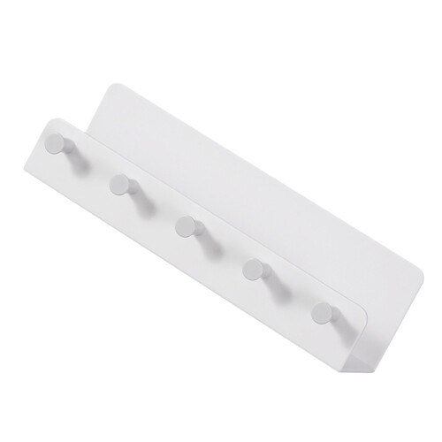 5Pcs Durable White Wall Mounted Key Storage Holder with Adhesive Tray 1