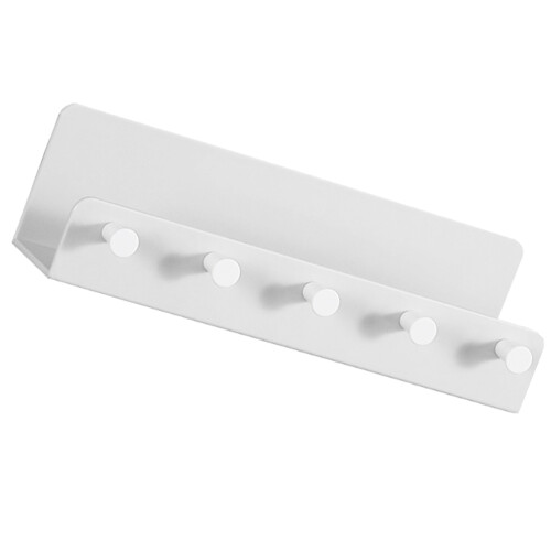 5Pcs Durable White Wall Mounted Key Storage Holder with Adhesive Tray 2