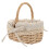 2Pcs Rustic Wicker Picnic Basket Handheld Khaki Linen Storage Basket 2