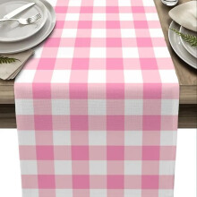 Christmas Linen Red and White Candy Cane Christmas Table Runner 72 Inches Long Seasonal Winter Christmas Xmas Holiday Farmhouse Style Table Decoration