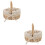 2Pcs Rustic Wicker Picnic Basket Handheld Khaki Linen Storage Basket 8