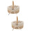 2Pcs Rustic Wicker Picnic Basket Handheld Khaki Linen Storage Basket 9