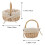 2Pcs Rustic Wicker Picnic Basket Handheld Khaki Linen Storage Basket 10