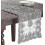 SARO LIFESTYLE Pewter Hand Beaded Design Table Runner, 16" x 72" 1