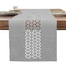 BAZIOE Linen Table Runner - Modern Grey Washable Table Decoration 35x183cm