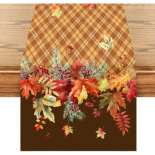 Autumn Table Runner 140 x 40 cm - Autumn Table Decoration with Leaves, Cones and Berries - Perfect Decoration for Autumn, Dining Table, Living Room