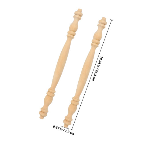2 balustres en bois non finis pour escalier ou meuble 1