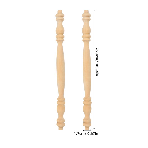 2 balustres en bois non finis pour escalier ou meuble 2