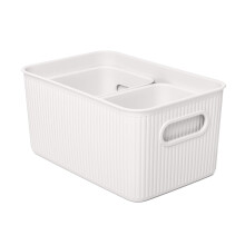 TATAY Plastic Storage Basket Baobab | Set of 3 Organizer Boxes | Integrated Handles | Compact and Versatile Design | Recycled BPA-Free Plastic | 18.7
