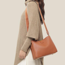 (Caramel) Women's Shoulder Crossbody Bag, Versatile Pebbled Leather Tote, Large Capacity Stylish Handbag for Women