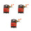 3Pcs Red Wooden Letter Box Multi-Purpose Hanging Storage Organizer 10