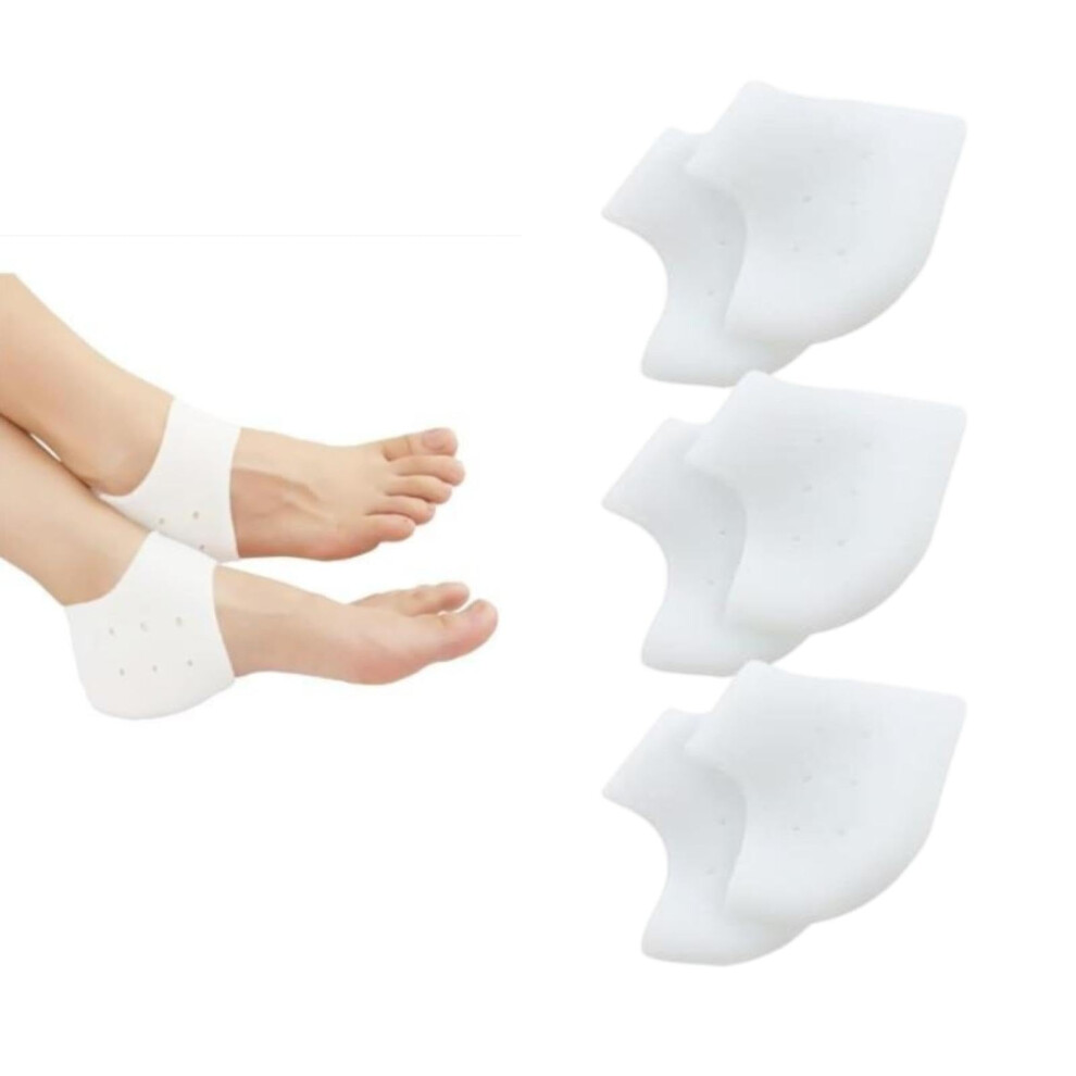 Squarezhenbo 6Pcs Silicone Heel Protectors, Silicone Socks With Heel Pads, Heel Protection, Silicone Pads. Silicone Heel Pads For Heel Spurs, Plantar Fasciitis,