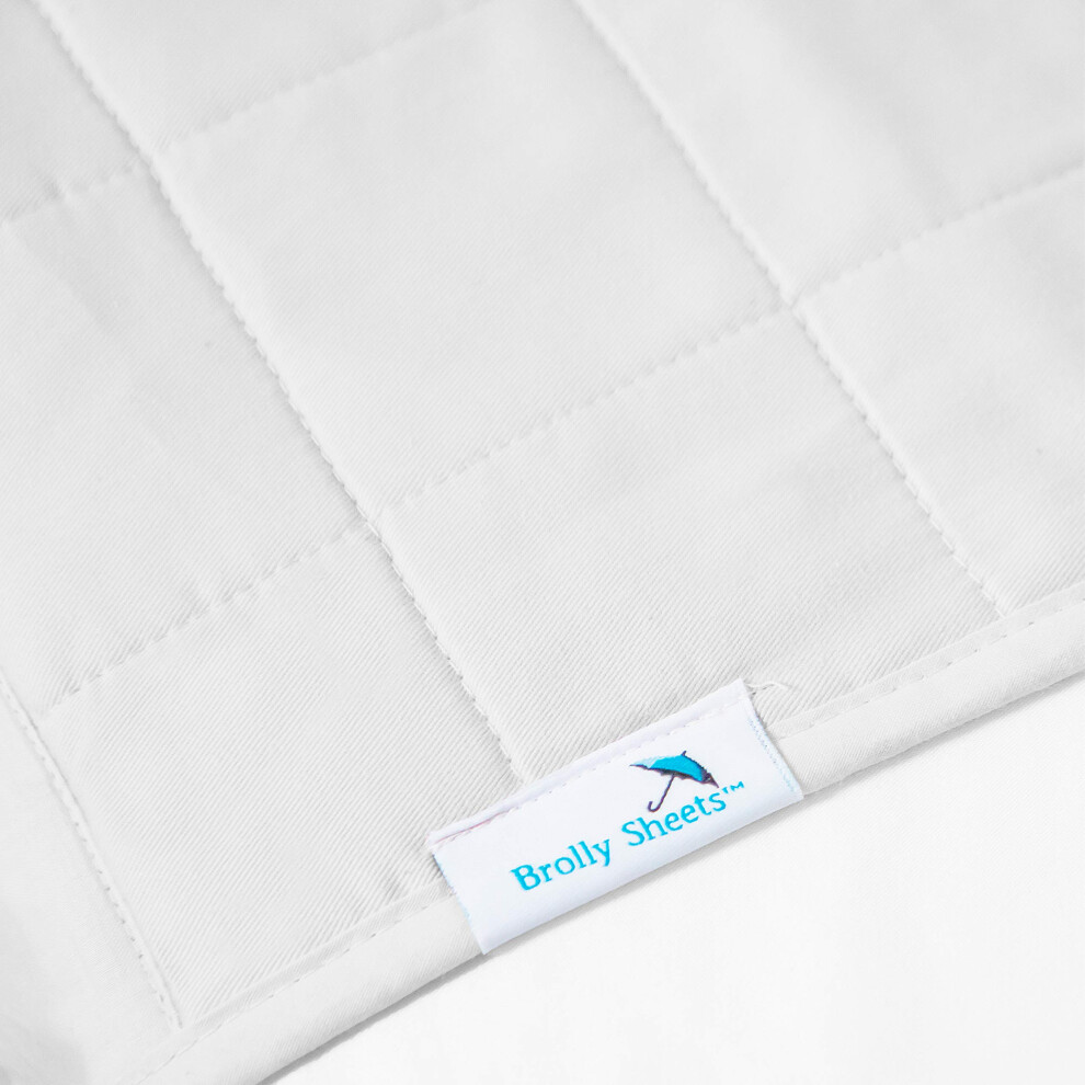 Brolly Sheets Brolly Sheet - Bed Pad - With Wings - King Bed Pad - 100% Cotton Sleep Surface - White - Size: 155 X 95Cm