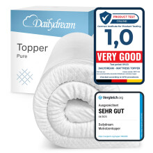 Dailydream Mattress Topper, Super King Bed, 5cm thick, Viscoelastic with Memory Foam Effect, Edition Standard, Model M, 180x200x5cm, pressure relief,