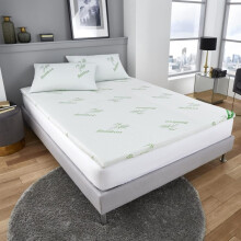 Thick 4 CM Bamboo Mattress Topper Memory Foam Anti Allergy Removable Zip Cover Small Double Bed Mattress Topper UK SIZE 122 x 190cm