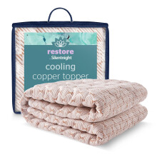 Silentnight Retore Cooling Cooper Mattress Topper - Temperature Regulating Ideal to Relief Nights Sweats & Hot Flushes - Breathable & Antibacterial
