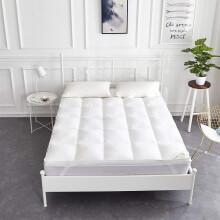 matress topper Cot Bed baffle box Extra thick Soft White Duck Feather & Down Bed Topper Anti-dust mite & Feather-proof Fabric Anti- allergen - outer